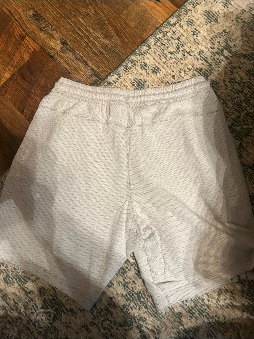 adidas Light Gray Athletic Shorts with Black Drawstring